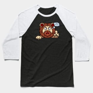 Lion Cartoon With Confused Face Expression Baseball T-Shirt